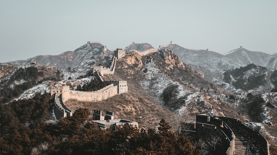 Neige sur la Grande Muraille de Chine