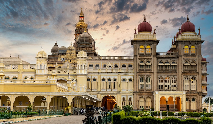 Extérieur du Palais de Mysore en Inde