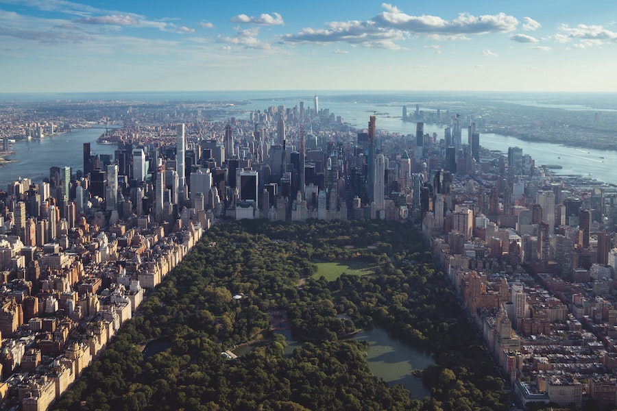 Vue panoramique de Central Park à New York