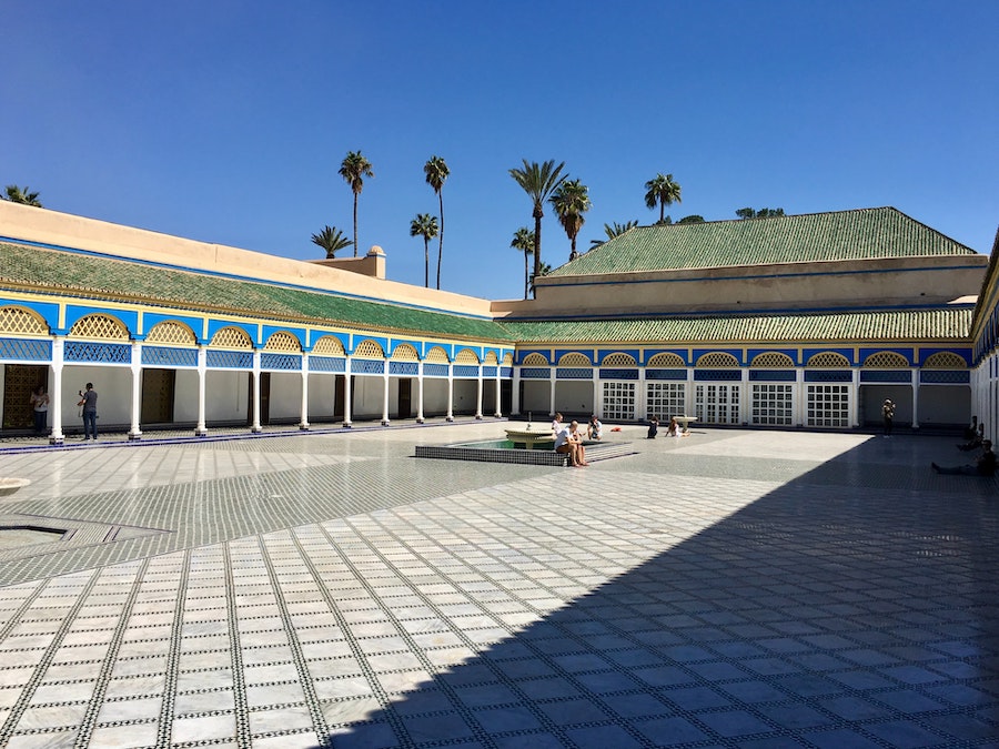 Cour du Palais Bahia de Marrakech au Maroc