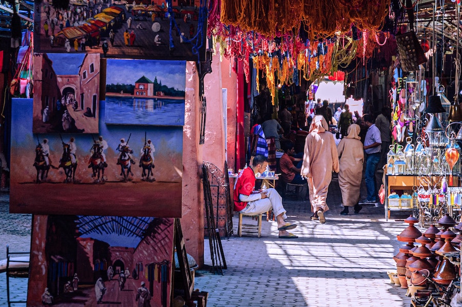 Allées d'un souk de Marrakech