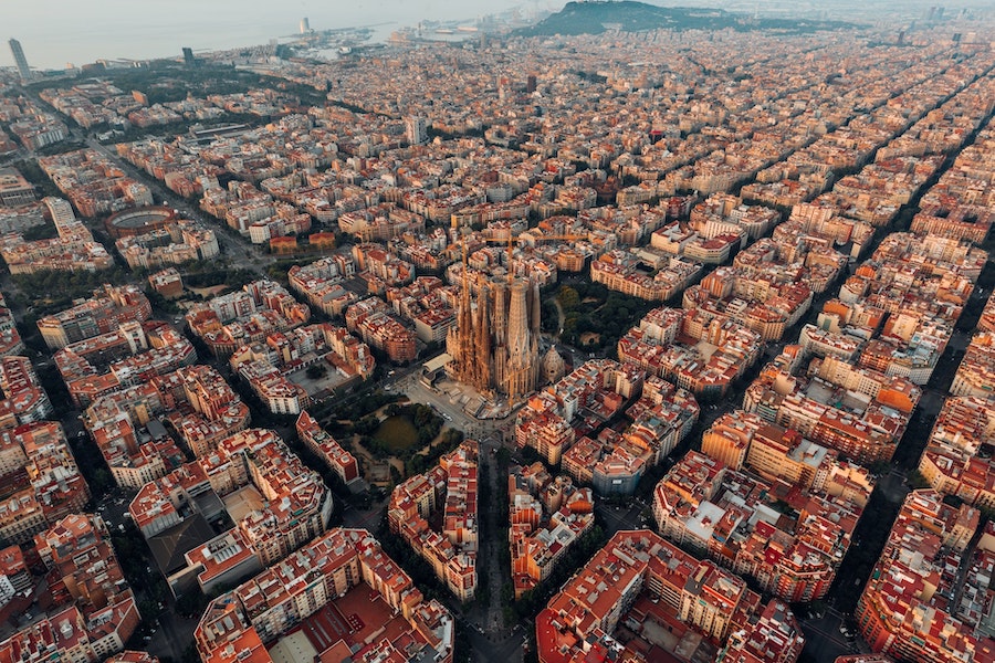 vue aérienne de Barcelone en Espagne