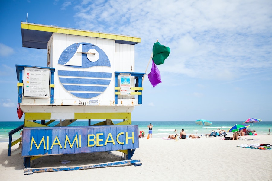 Cabane sur la plage de Miami Beach