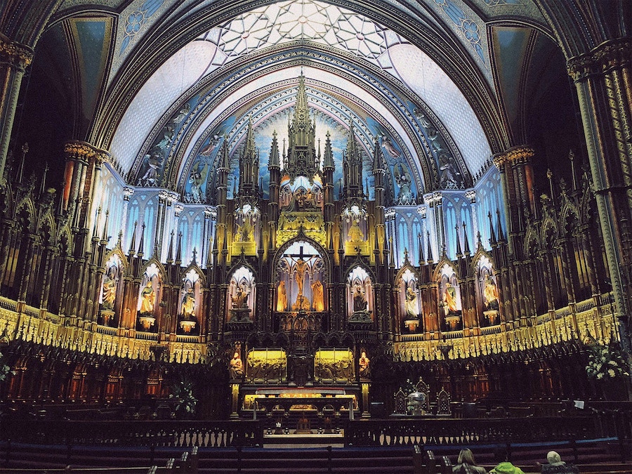 Intérieur de la Basilique Notre-Dame de Montréal, Canada
